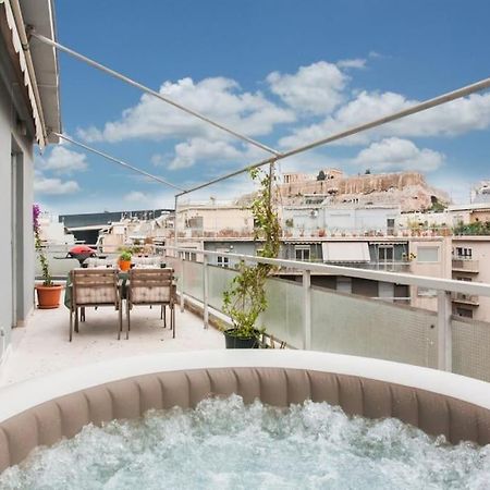 Lovely Apt W/Heated Jacuzzi &Full Acropolis View Athén Kültér fotó